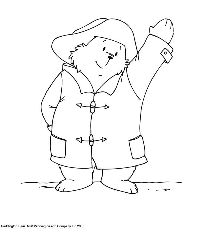 coloriage l ours paddington fait coucou